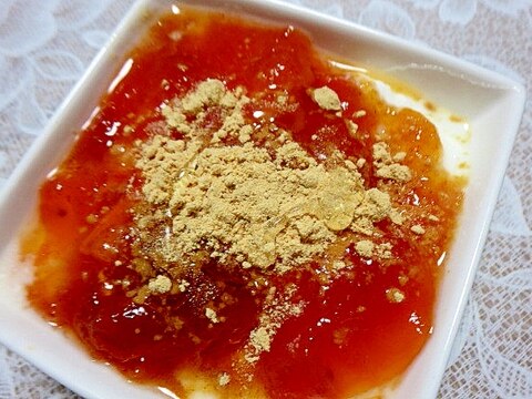 完熟柿ソースのヨーグルト